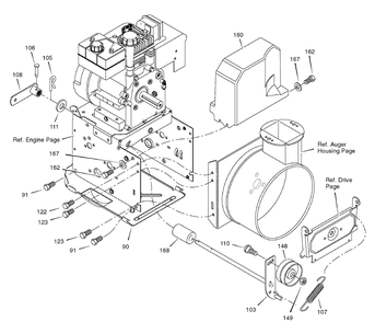 Frame Diagram and Parts List for 1695375-6271500X43 2007 Briggs and Stratton Snow Blower